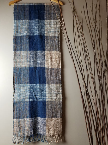 Shine Cotton Scarf - Indigo - Woqmark