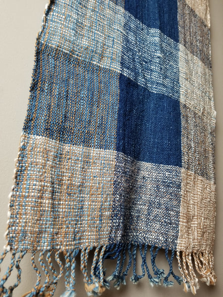 Shine Cotton Scarf - Indigo - Woqmark