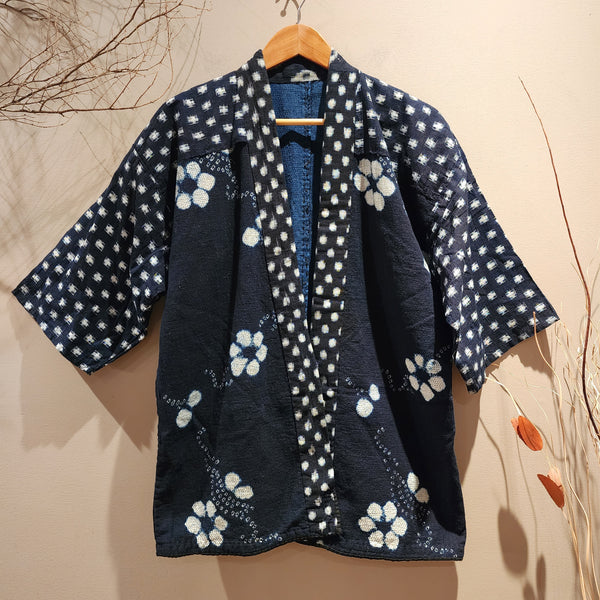 Vintage Japanese indigo dyed hanten jacket discount #11