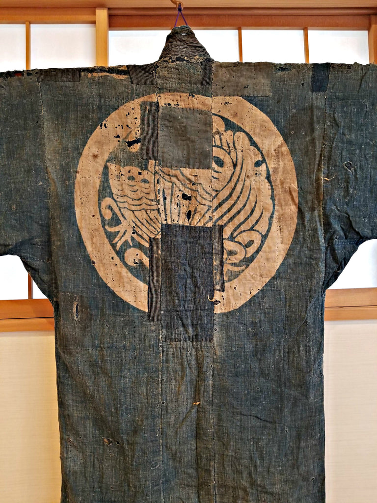 RARE Meiji Era (1900s) Indigo Boro Patchwork Yogi Bodoko