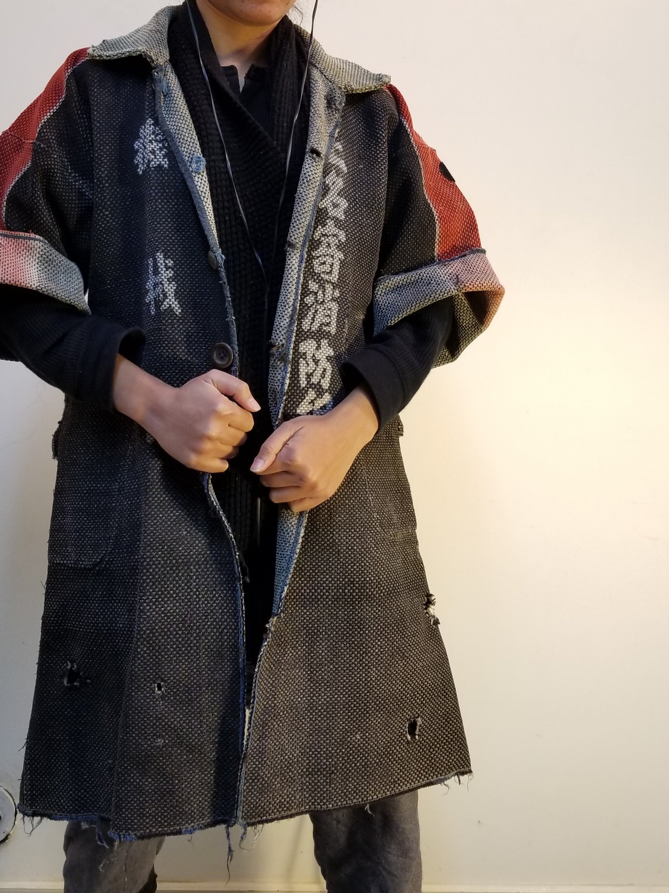 Handstitched Sashiko Patchwork Japanese Fireman Jacket - Siamurai