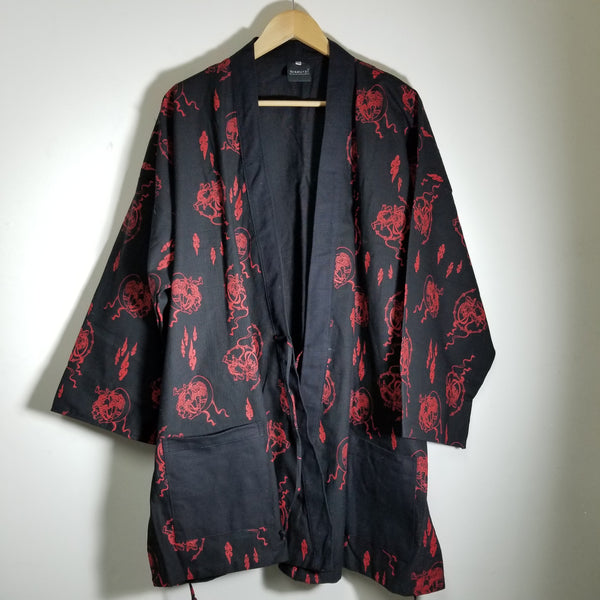 XXL RED/BLACK Fujin (風神) & Raijin (雷神) Noragi Kimono - Siamurai