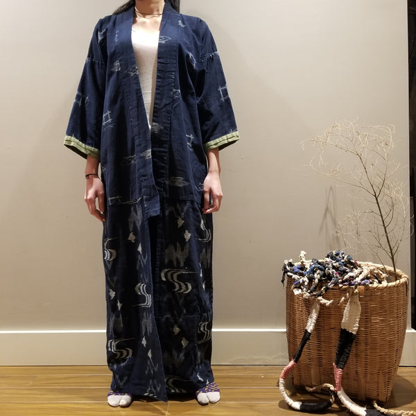 Reversible Indigo Kasuri Noragi Jacket