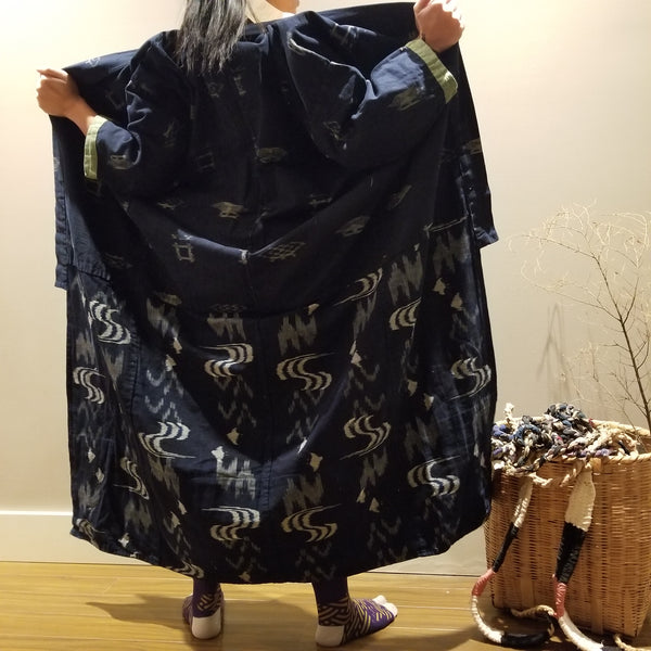 Reversible Indigo Kasuri Noragi Jacket