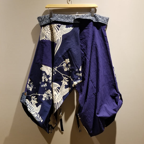 Two Waves (WHITE) Waist-Tied Samurai Pants REGULAR & XXL size