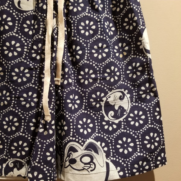 Indigo Neko Cat Kamon shorts M-XL - Siamurai