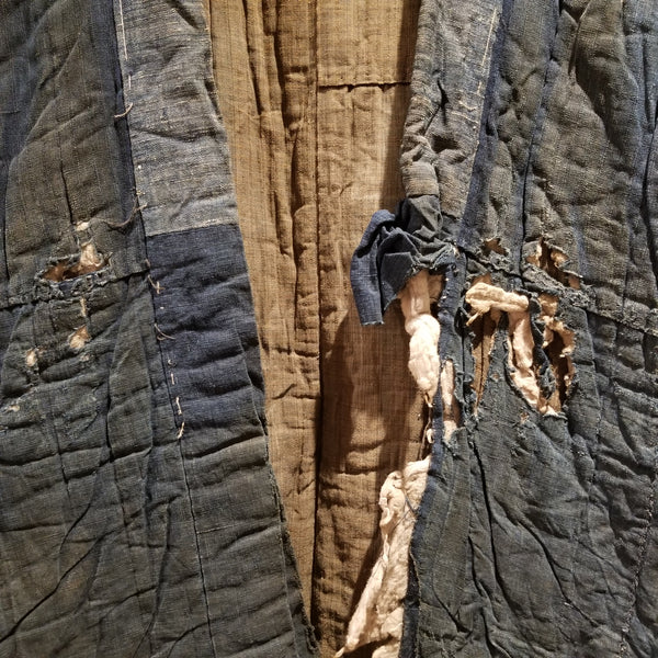 Faded Boro Indigo Sashiko Peasant's Vest