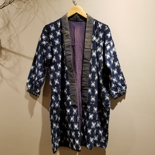 Aizome Kasuri Ikat Long Sleeves Noragi - Siamurai