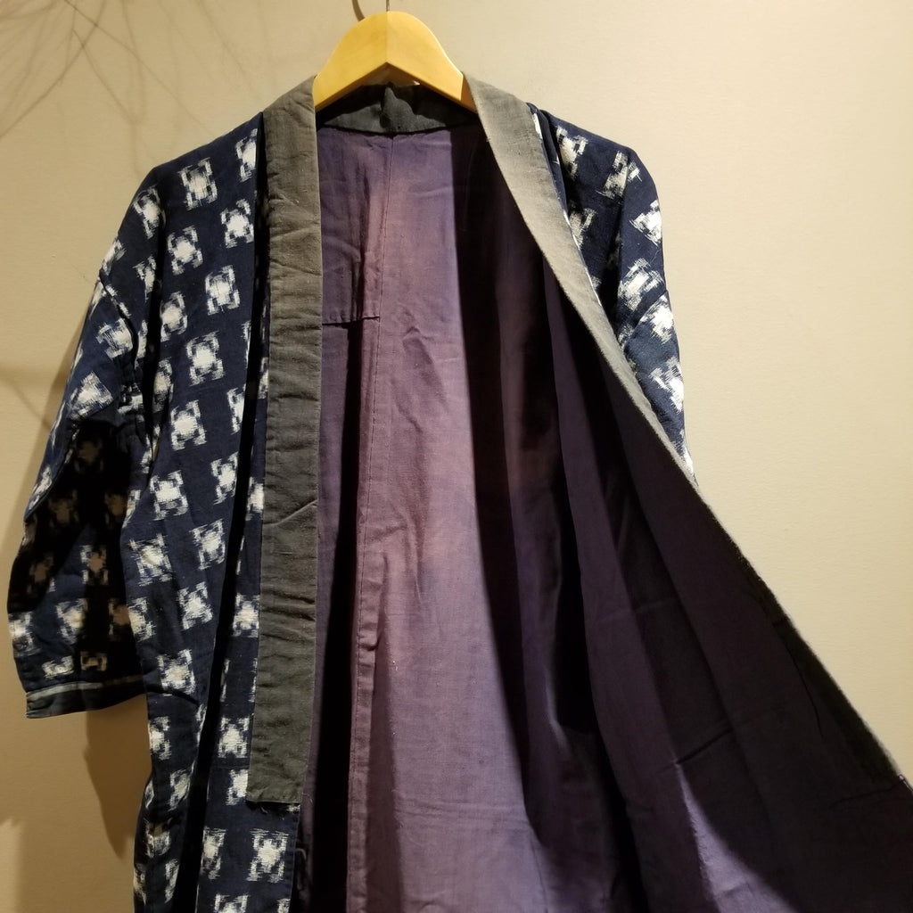 Aizome Kasuri Ikat Long Sleeves Noragi - Siamurai