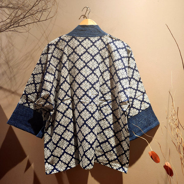 Indigo Star Flower Haori Jacket - Siamurai